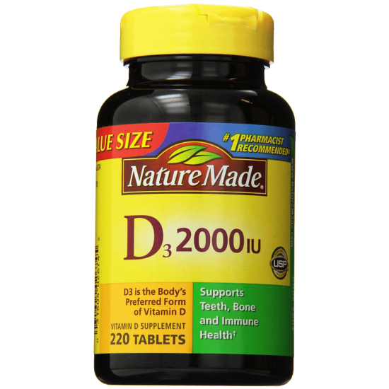 Nature Made Vitamin D3 2000 IU Value Size 220-Count